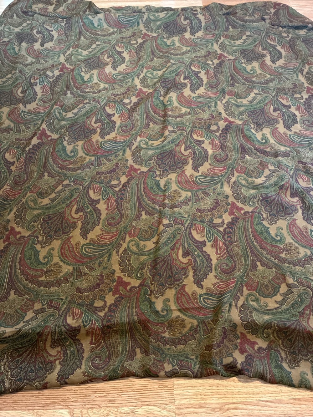 American Living Paisley Drapery 2 Panels in Olive, Burgundy Sheer  Curtain